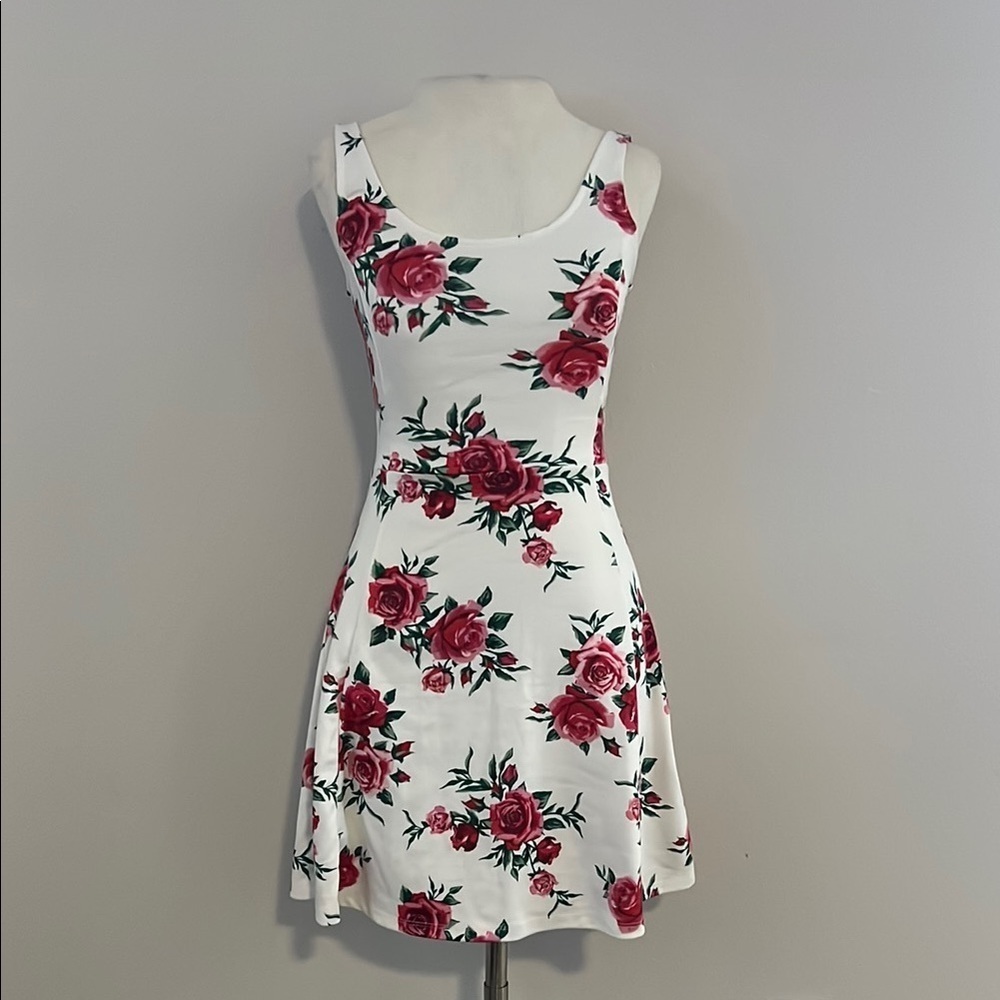 White Floral Fit and Flare Mini Sundress